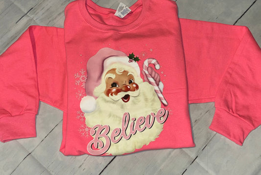 PINK BELIEVE SANTA SWEATSHIRT