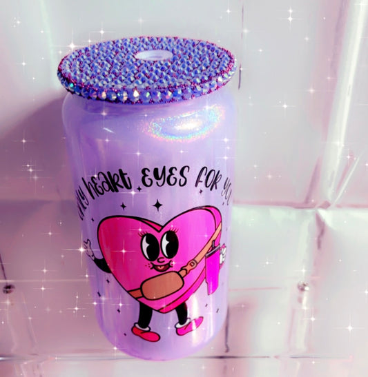 16oz Glitter Purple Only Heart eyes for you