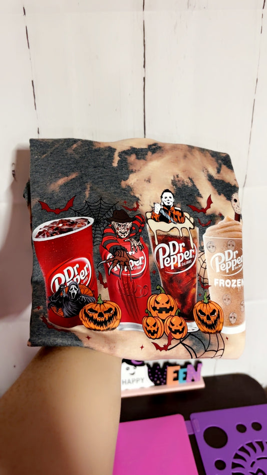 Bleached Dr Pepper Halloween Tee