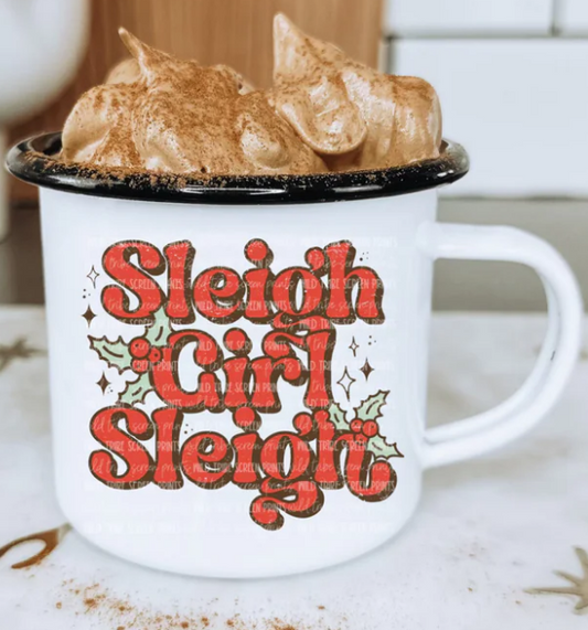 SLEIGH GIRL SLEIGH 16oz CLEAR GLASS CUP