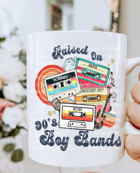 RAISED ON 90'S BOY BAND 20oz CLEAR GLASS CUP