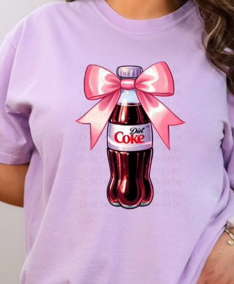 DIET COKE PINK BOW COMFORT COLORS TEE