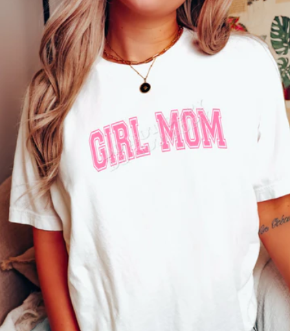 PINK GIRL MOM TEE