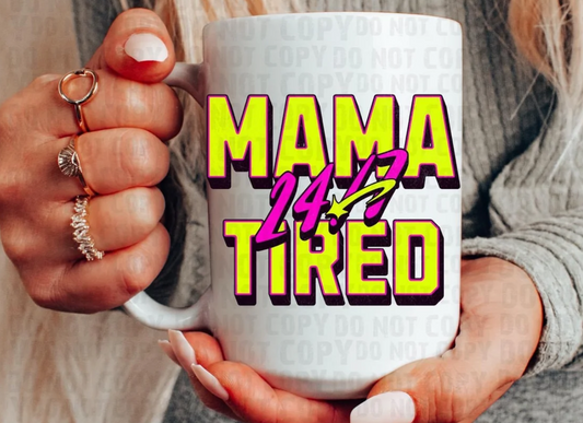 Mama tired 16oz Clear Glass Cup