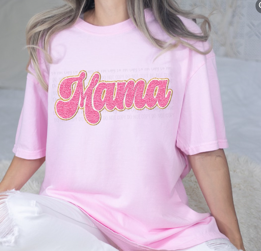 MAMA FAUX CHENILLE CC TEE