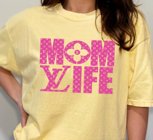 Pink Mom Life LV Tee