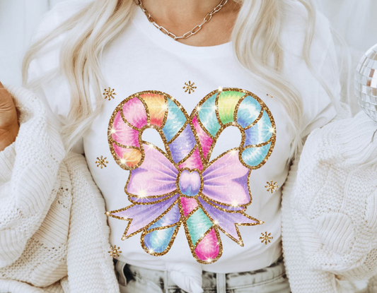 Glitter Candy Canes Tee